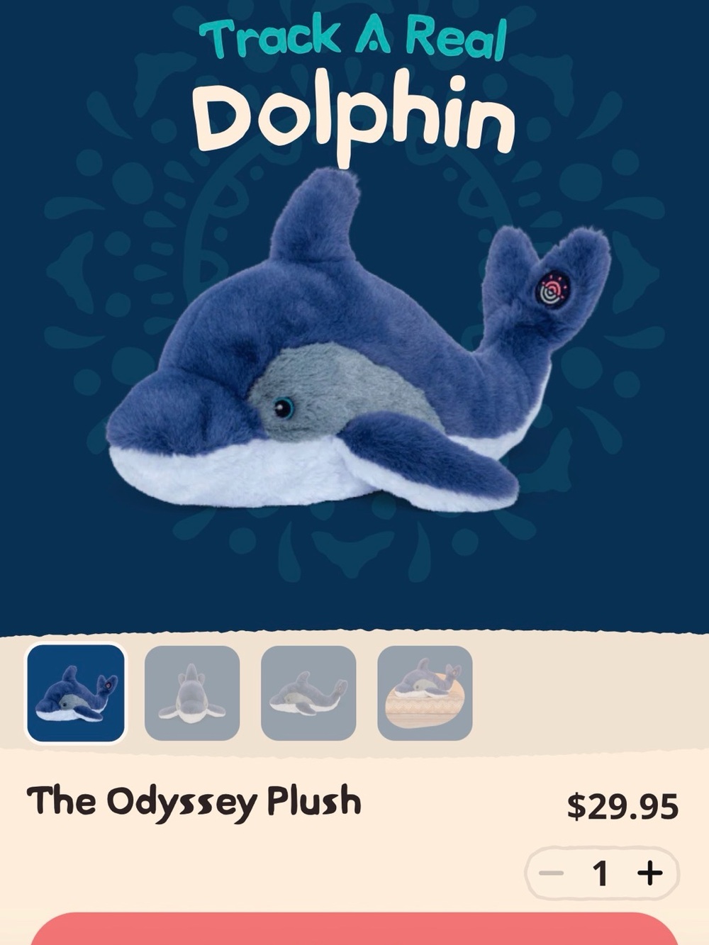 The Odyssey Plush Dolphin - Navy Blue Kids Stuffed Animal FAHLO